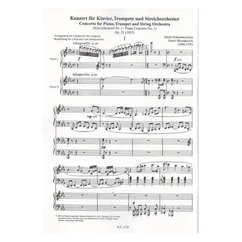 Piano concerto No.1 Op.35 - for 2 pianos