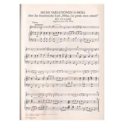 Variationen Fur Klavier Und Violine