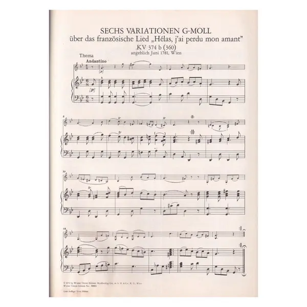 Variationen Fur Klavier Und Violine