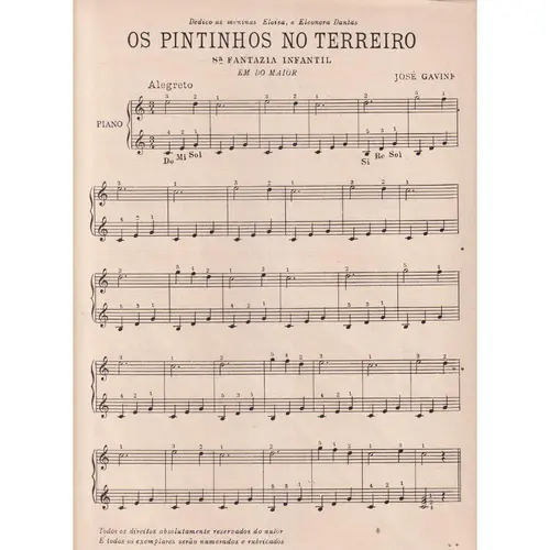 Os Pintinhos No Terreiro  - Fantasia Inf.8  para piano