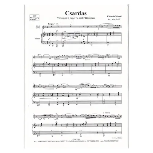 Csardas version in D Minor - Clarinet e Piano