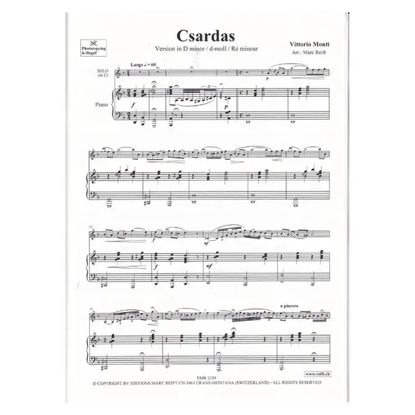 Csardas version in D Minor - Clarinet e Piano