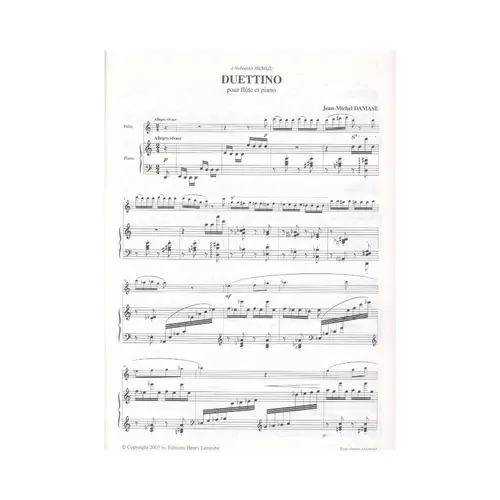 Duettino Pour Flute Et Piano