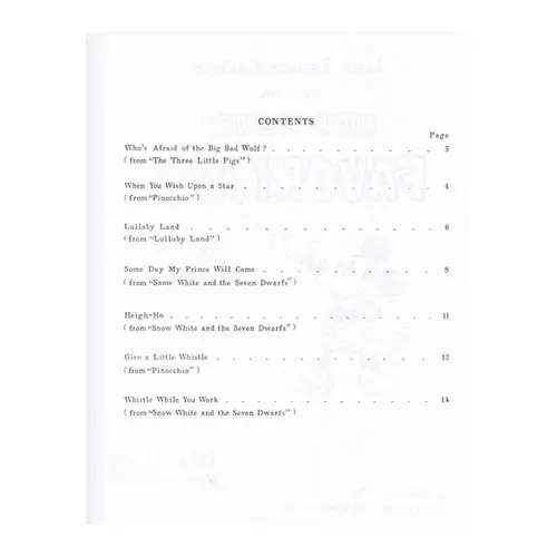 Walt Disney Favorites For Piano