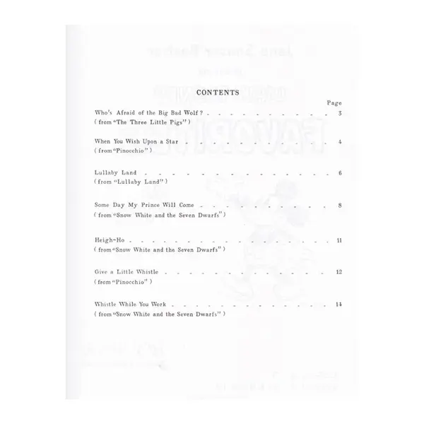 Walt Disney Favorites For Piano