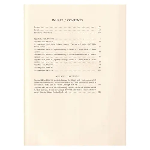 Toccaten -Bwv 910-16