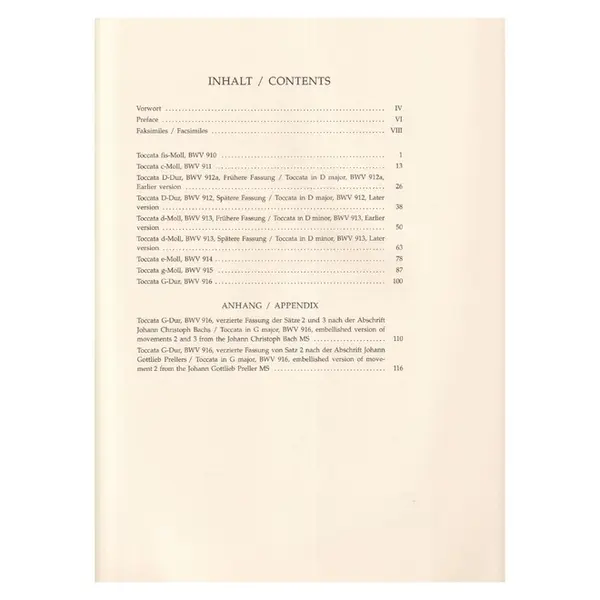 Toccaten -Bwv 910-16