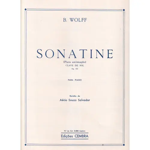 Sonatine (Para Animação) - Clave De Sol - Op. 156 para piano