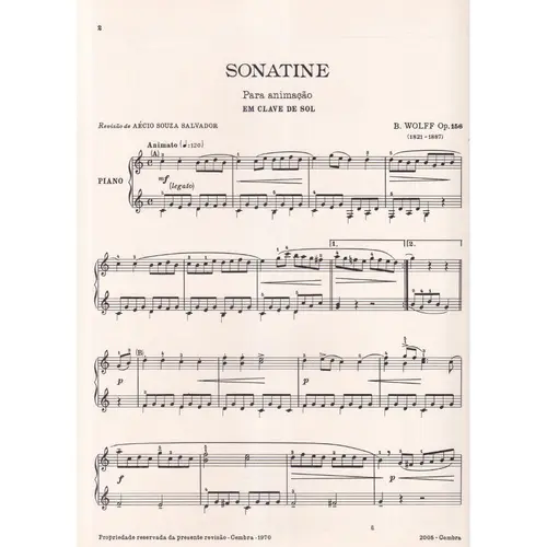 Sonatine (Para Animação) - Clave De Sol - Op. 156 para piano