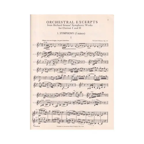 Orchestral Excerpts for clarinet Vol.01