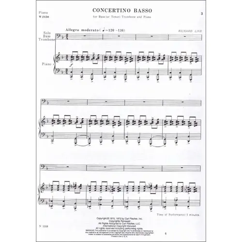 Concertino Basso For Trombone