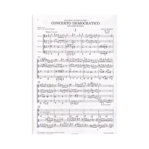 Concerto Democratico Pour Quatre Guitares