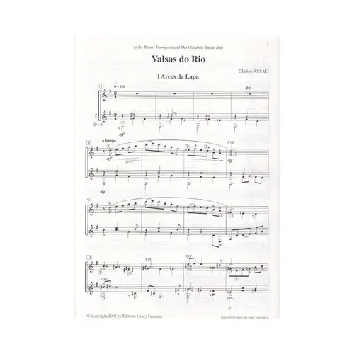 Valsas Do Rio Pour 2 Guitares