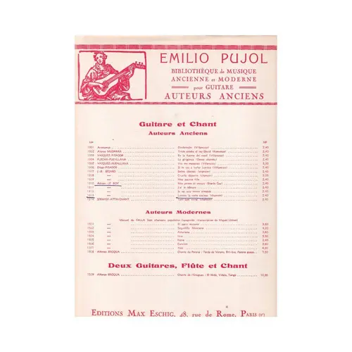 Laissez La Verte Couleur (Pujol 1313)  (Edição Antiga)