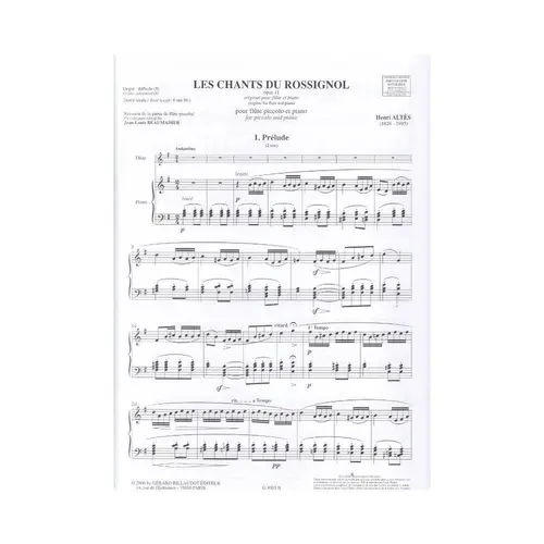 Le Chants Du Rossignol - Op.11