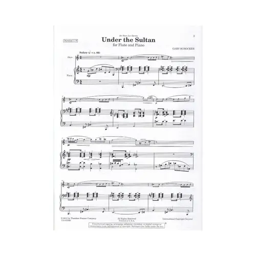Under The Sultan For Flute And Piano