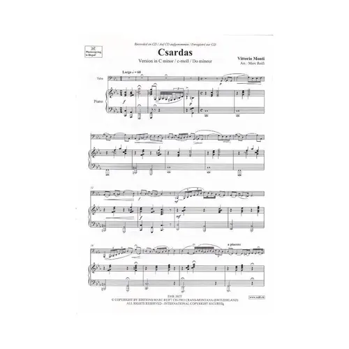 Csardas - C Minor - Tuba E Piano