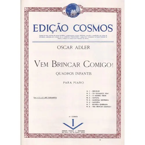 Vem brincar comigo ! - Quadros infantis para piano