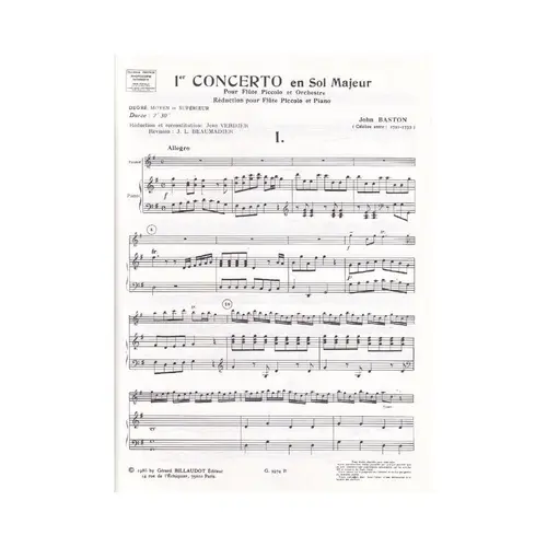 1.er concerto en sol majeur