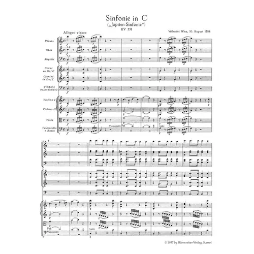 Symphony in C major n.41 - Jupiter - Kv 551 - Study Score