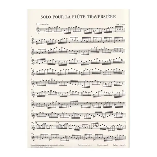 Partita in A minor for flute solos BWV 1013 - Urtext