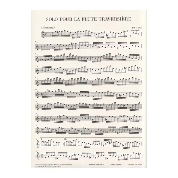 Partita in A minor for flute solos BWV 1013 - Urtext