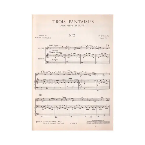 3 Fantasies Op.95 N.2 Pour Flute Et Piano