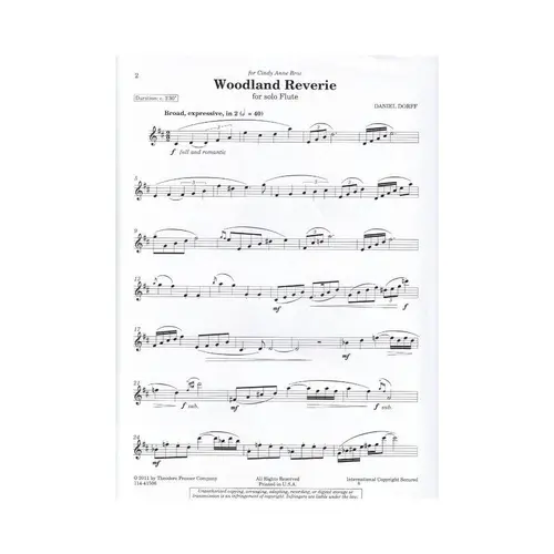 Woodland Reverie For Solo Flute