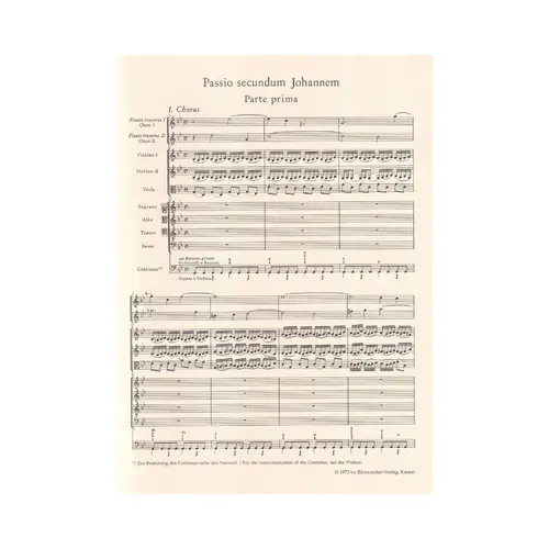 Johannes-Passion  Bwv 245 (Study Score)