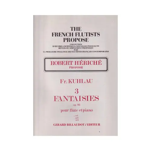 3 Fantaisies Op.95 N.1 Pour Flute Et Piano