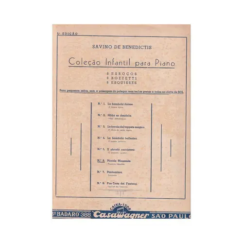 Piccole Mousmee (Pequenas Mousmee) (N.6 Da Col.Inf) para piano