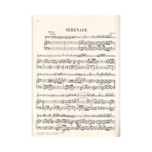 Serenade Fur Klavier Und Flote - Op.41 - Urtext