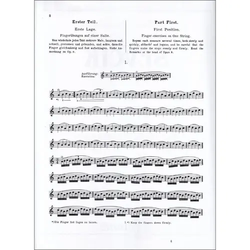 School Of Violin Technique - Op.1 Vol.1