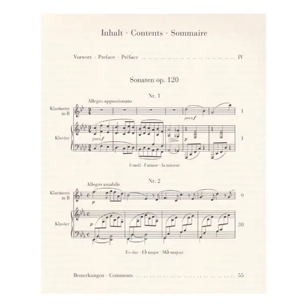 Sonatas Op.120 for Clarinet and Piano