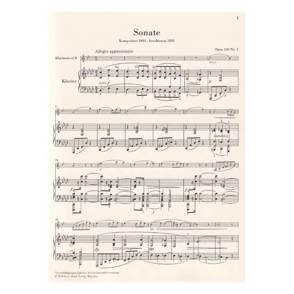 Sonatas Op.120 for Clarinet and Piano