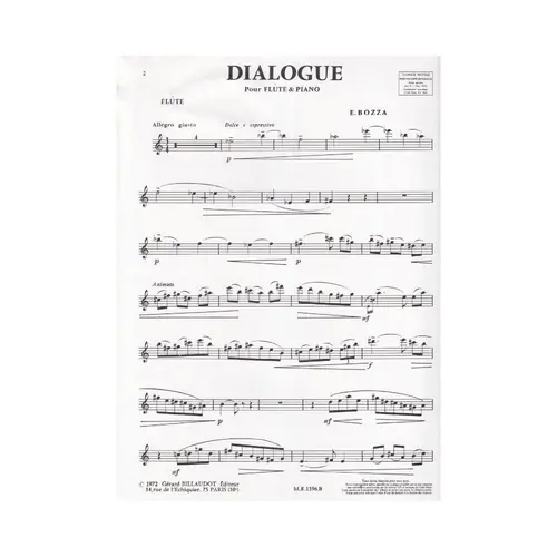 Dialogue Pour Flute Et Piano