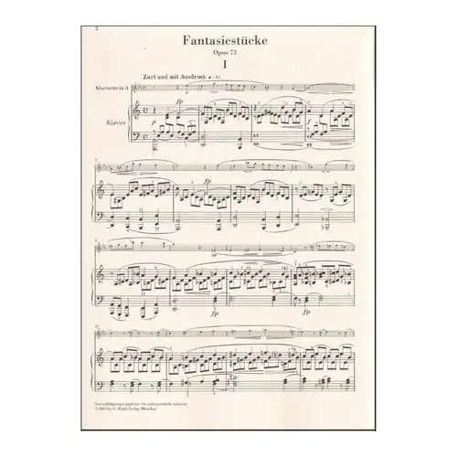 Fantasiestucke - Klavier Und Klarinette - Op.73 - Urtext