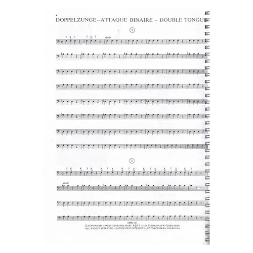 Double And Triple Tonguing (Bass Clef)
