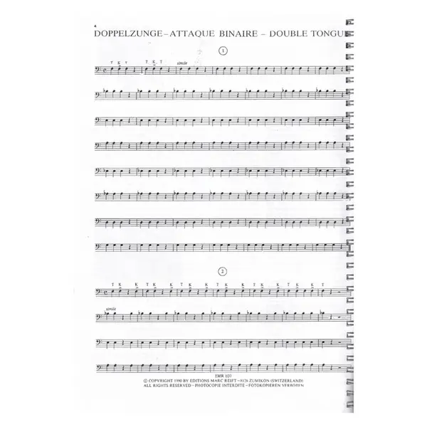 Double And Triple Tonguing (Bass Clef)