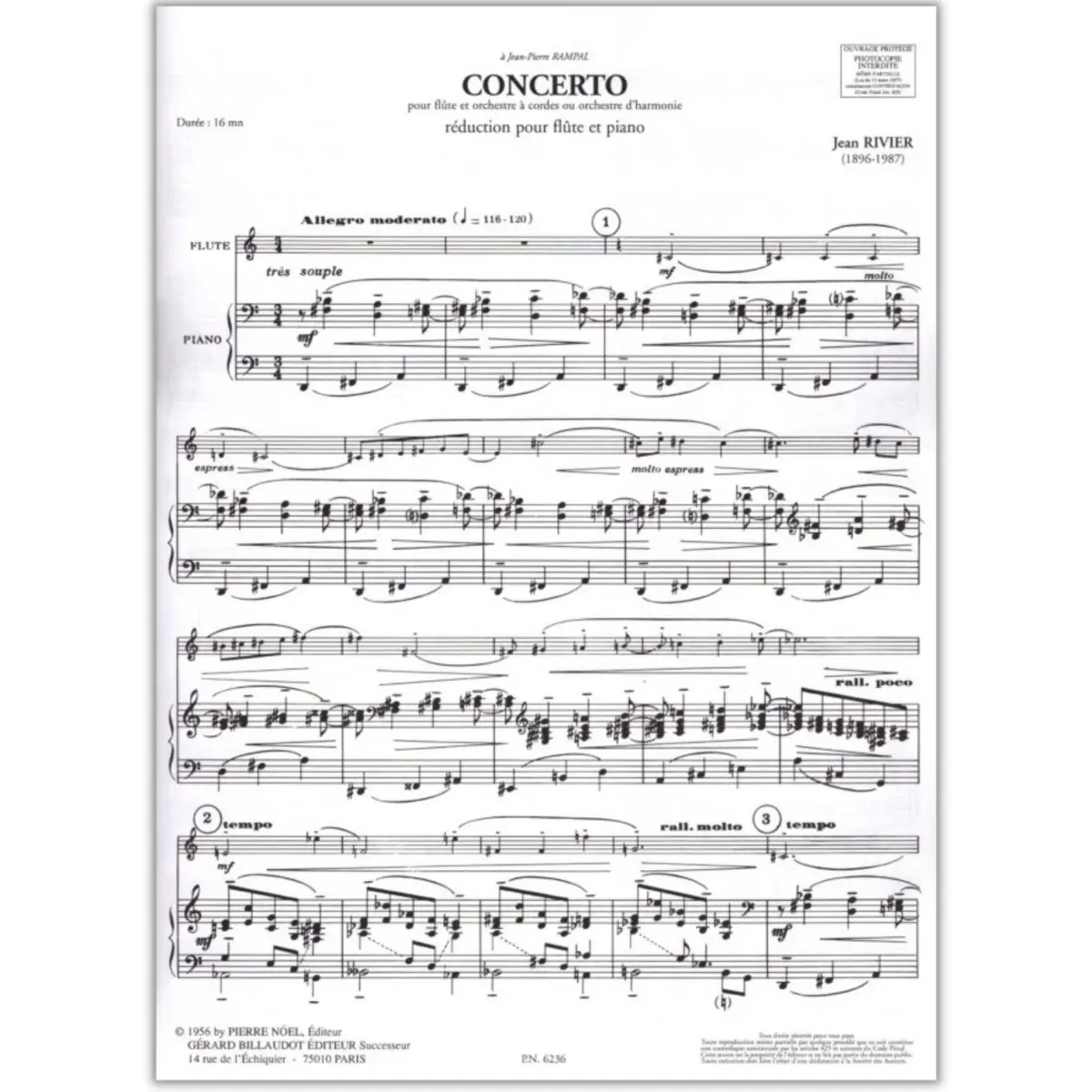 Concerto Pour Flute Et Orchestre A Cordes - Reduction