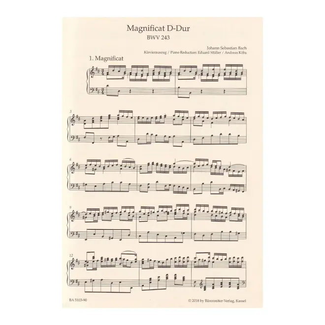 Magnificat In D-Dur - Bwv 243 - Urtext Barenreiter urtext blue