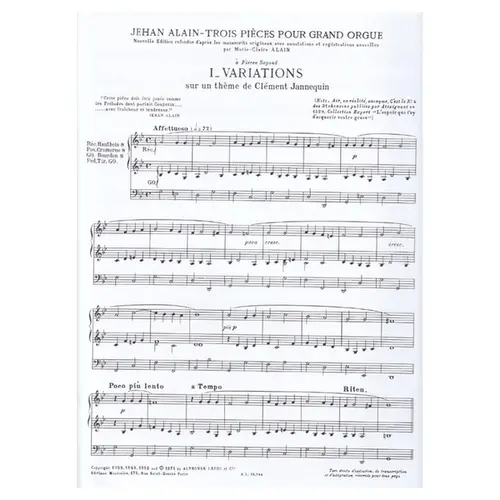 Trois Pieces Pour Grand Orgue