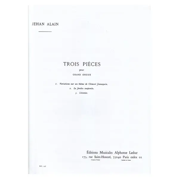 Trois Pieces Pour Grand Orgue