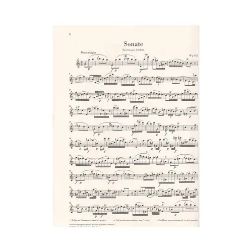 Sonata In A Minor Wq 132 For Flute Solo