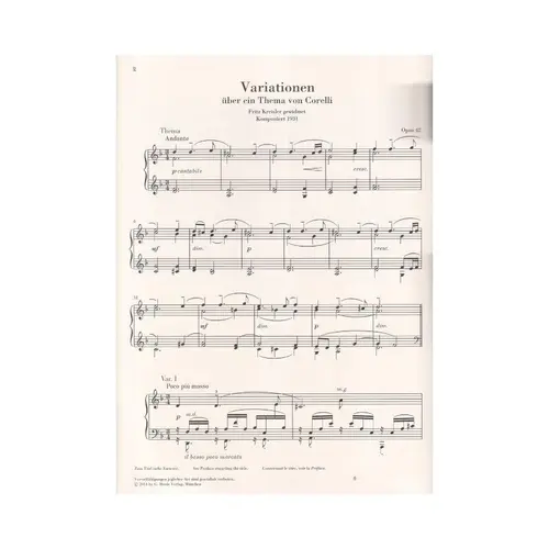 Corelli-Variationen Opus 42 - Urtext