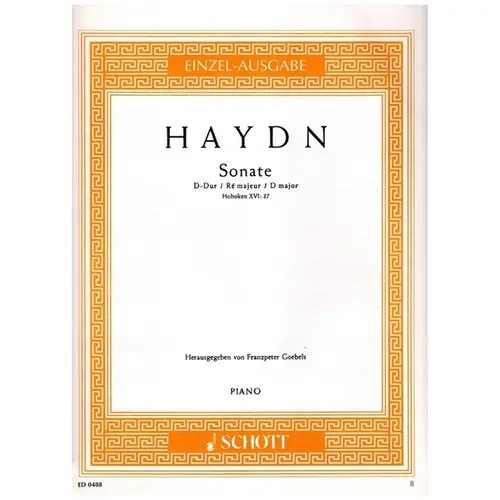 Sonate D Dur - Hob. XVI:37