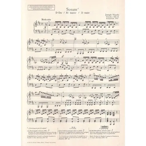 Sonate D Dur - Hob.Xvi:19