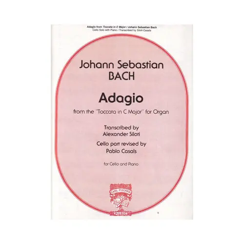 Adagio From The " Toccata In C Major " for Organ For Cello E Piano