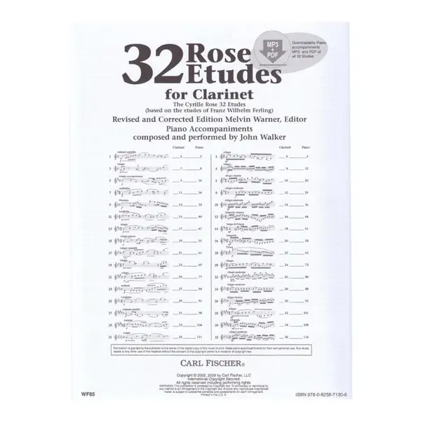 32 Etudes For Clarinet
