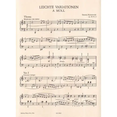 Leichte Variationen A Moll - Op.40 N.2